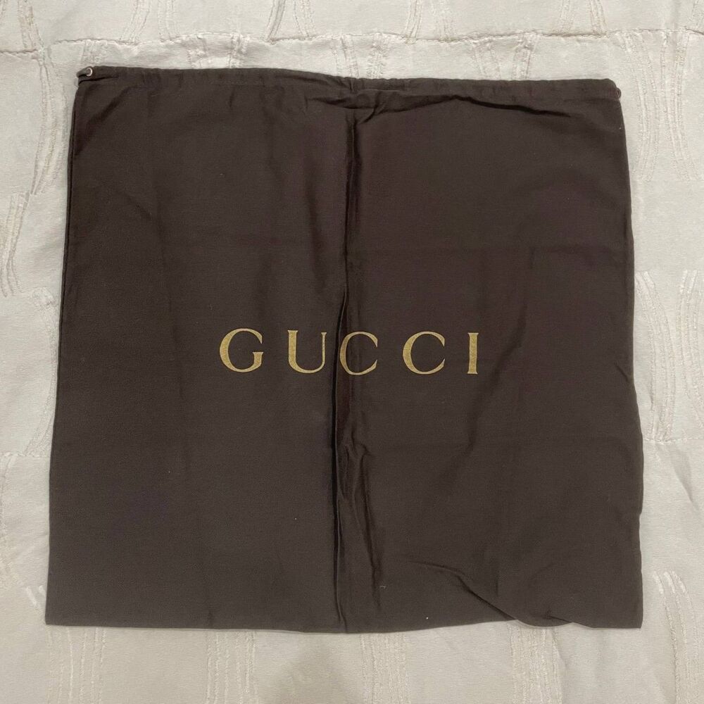 Gucci Authentic Brown Cotton Drawstring Dust Bag Large 19x19 Storage Cover